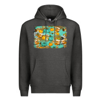 Charcoal Heather western fall vibes background Premium Hoodie - Jasminsmagicworld