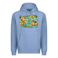 Colony Blue western fall vibes background Premium Hoodie - Jasminsmagicworld