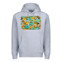Heather Grey western fall vibes background Premium Hoodie - Jasminsmagicworld