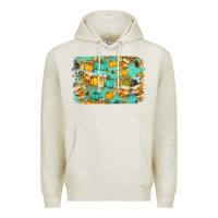 Oatmeal Heather western fall vibes background Premium Hoodie - Jasminsmagicworld
