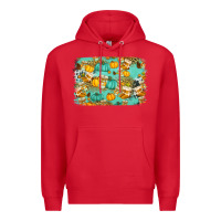 Red western fall vibes background Premium Hoodie - Jasminsmagicworld