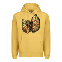 Antique Gold dilophosaurus face Premium Hoodie - LillyAllenDesigns
