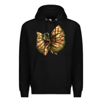 Black dilophosaurus face Premium Hoodie - LillyAllenDesigns