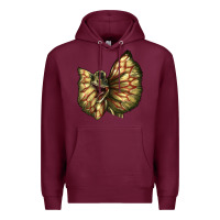 Burgundy dilophosaurus face Premium Hoodie - LillyAllenDesigns