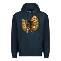 Navy dilophosaurus face Premium Hoodie - LillyAllenDesigns