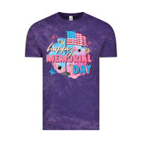 Cloud Purple Happy Memorial Day Vintage Tee - FaDigitalArtStudio