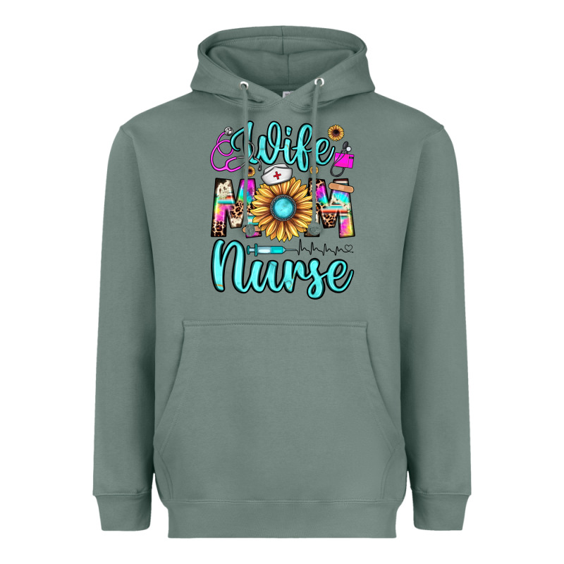 Wife Mom Nurse Heavyweight Hoodie by JahusDesignShop | Teevron