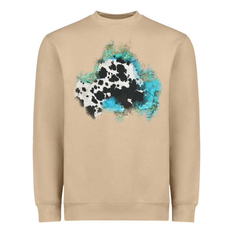 Cowhide Turquoise Patch Heavyweight Sweatshirt by AdoDesignShop | Teevron