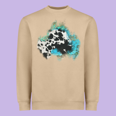 Cowhide Turquoise Patch Heavyweight Sweatshirt Designed By Adodesignshop
