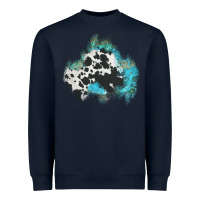Navy cowhide turquoise patch Heavyweight Sweatshirt - AdoDesignShop