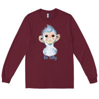 Burgundy monkey cute animals Long Sleeve Tee - RanaPortraitStore