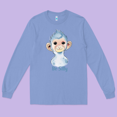 Monkey Cute Animals Long Sleeve Tee Designed By Ranaportraitstore