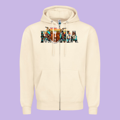 Longhorn Mama Zipper Hoodie Designed By Adodesignshop