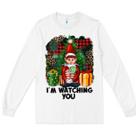 White I'm Watching You Elf Long Sleeve Tee - FaDigitalArtStudio