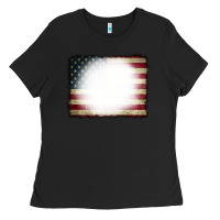 American Flag Bleach Effect Ladies Tee | Teevron