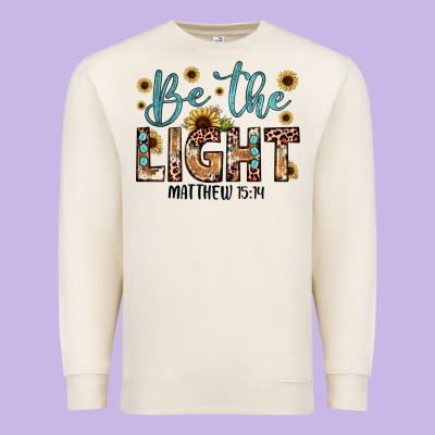 Be The Light Matthew 5 14 Premium Sweatshirt Designed By Jahusdesignshop