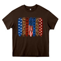 Chocolate Brown back to blue brushstroke Heavy Core Tee - CowGirlArtShop