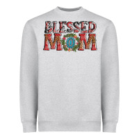 Heather Grey blessed mom christmas Heavyweight Sweatshirt - AdoDesignShop