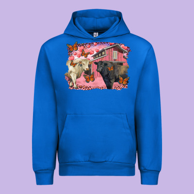 Valentine's Day Barn And Black Angus With Charolais Urban Hoodie Designed By Ranaportraitstore