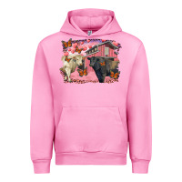 Fuchsia Pink valentine's day barn and black angus with charolais Urban Hoodie - RanaPortraitStore