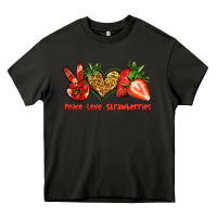 Asphalt peace love strawberries Heavy Core Tee - Jasminsmagicworld
