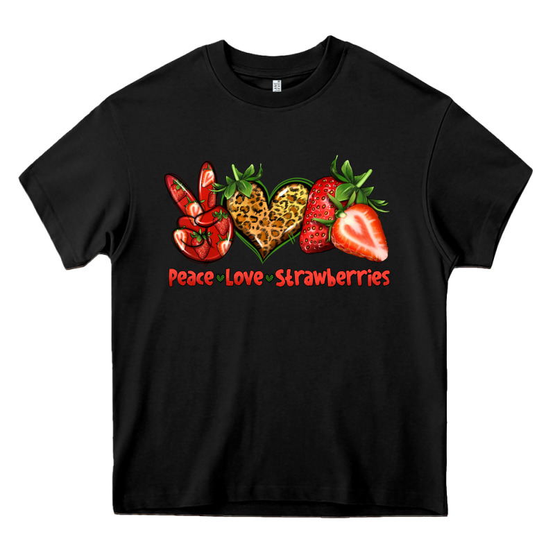 Peace Love Strawberries Heavy Core Tee by Jasminsmagicworld | Teevron