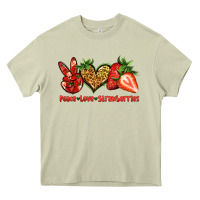 Mossy peace love strawberries Heavy Core Tee - Jasminsmagicworld