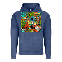 Vintage Denim western cactus aztec seamless pattern Vintage Hoodie - BundleAndBundleShop