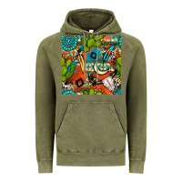 Vintage Olive western cactus aztec seamless pattern Vintage Hoodie - BundleAndBundleShop