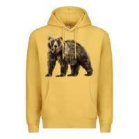 Antique Gold Brown Bear Premium Hoodie - LillyAllenDesigns