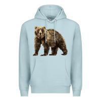Blue Mist Brown Bear Premium Hoodie - LillyAllenDesigns
