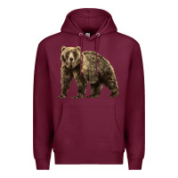 Burgundy Brown Bear Premium Hoodie - LillyAllenDesigns