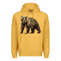 Mustard Brown Bear Premium Hoodie - LillyAllenDesigns