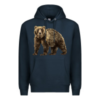 Navy Brown Bear Premium Hoodie - LillyAllenDesigns
