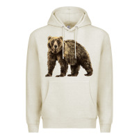 Oatmeal Heather Brown Bear Premium Hoodie - LillyAllenDesigns