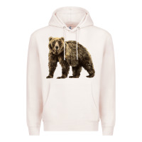 Pale Pink Brown Bear Premium Hoodie - LillyAllenDesigns