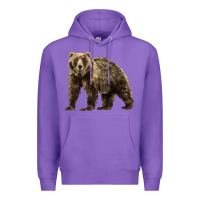 Purple Brown Bear Premium Hoodie - LillyAllenDesigns