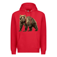 Red Brown Bear Premium Hoodie - LillyAllenDesigns