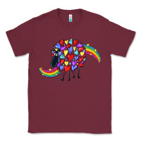 Burgundy Rainbow sheep Classic Tee - CowGirlArtShop