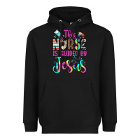 Black this nurse is guided by jesus Heavyweight Hoodie - JahusDesignShop