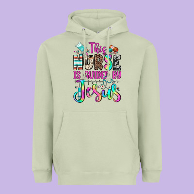 This Nurse Is Guided By Jesus Heavyweight Hoodie Designed By Jahusdesignshop