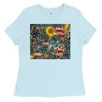 Baby Blue America Flag Leopard Gemstone Sunflower Ladies Tee - CowCowDesign