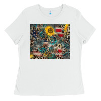 White America Flag Leopard Gemstone Sunflower Ladies Tee - CowCowDesign