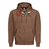 Chestnut noel with sock and reindeer Zipper Hoodie - AdoDesignShop