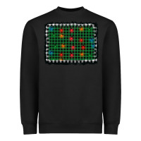 Black christmas buffalo plaid and lights background Heavyweight Sweatshirt - AdoDesignShop