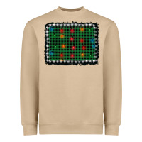 Mushroom christmas buffalo plaid and lights background Heavyweight Sweatshirt - AdoDesignShop