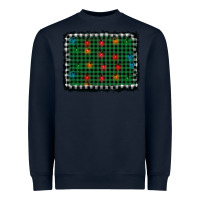 Navy christmas buffalo plaid and lights background Heavyweight Sweatshirt - AdoDesignShop