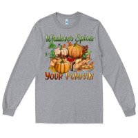 Heather Grey whatever spices your pumpkin Long Sleeve Tee - BundleAndBundleShop