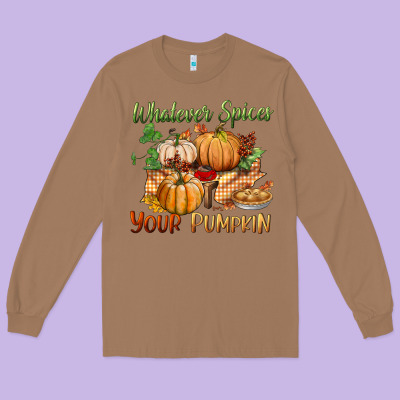 Whatever Spices Your Pumpkin Long Sleeve Tee Designed By Bundleandbundleshop
