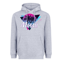 Heather Grey miami beach souvenir vintage 80s Heavyweight Hoodie - linhVisuals